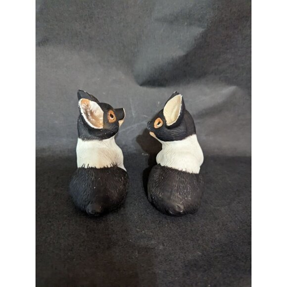 vtg Hand-Painted Black White Ceramic Pig Figurines 3.5" Pair Sitting  Reclining - Picture 7 of 8